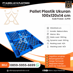 Pallet Plastik Bekas/Baru Ukuran 100x120x14 cm - AJP06