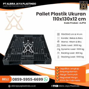 Pallet Plastik Bekas/Baru Ukuran 130x110x12 cm - AJP14