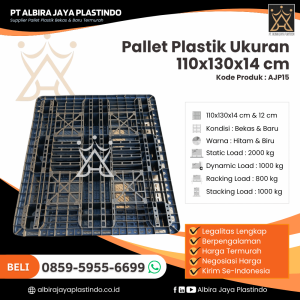 Pallet Plastik Bekas/Baru Ukuran 130x110x14 cm - AJP15