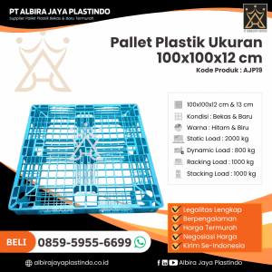 Pallet Plastik Bekas/Baru Ukuran 100x100x12 cm - AJP19