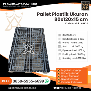 Pallet Plastik Bekas/Baru Ukuran 80x120x15 cm - AJP22