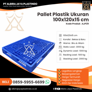 Pallet Plastik Bekas/Baru Ukuran 100x120x15 cm - AJP29