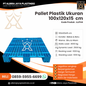 Pallet Plastik Bekas/Baru Ukuran 100x120x15 cm - AJP44
