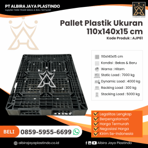 Pallet Plastik Bekas/Baru Ukuran 110x140x15 cm - AJP61