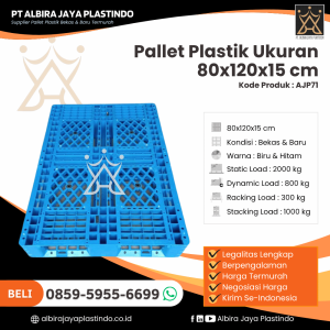 Pallet Plastik Bekas/Baru Ukuran 80x120x15 cm - AJP71