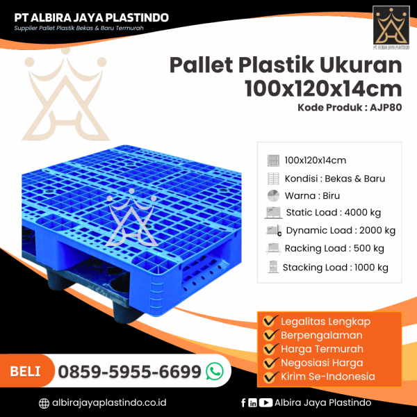 Pallet Plastik Baru & Bekas 100x120x14[AJP80]
