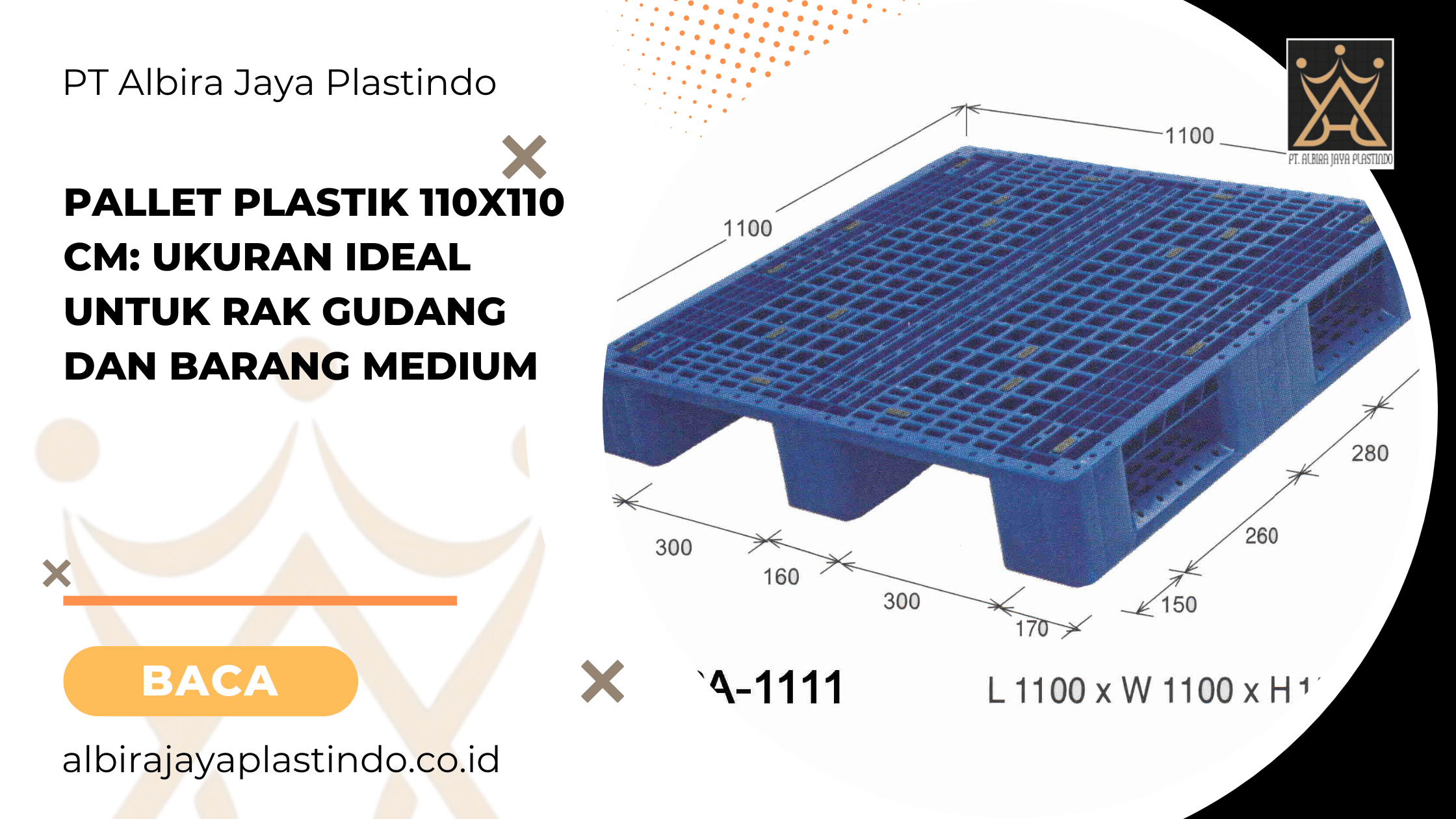 Pallet Plastik 110x110 cm_ Ukuran Ideal untuk Rak Gudang dan Barang Medium