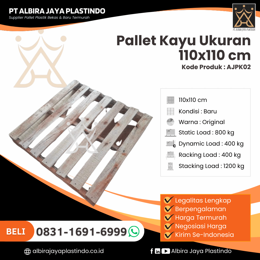 Pallet Kayu Ukuran 110x110 cm - AJPK02