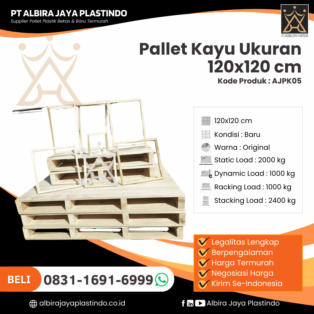 Pallet Kayu Ukuran 120x120 cm - AJPK05