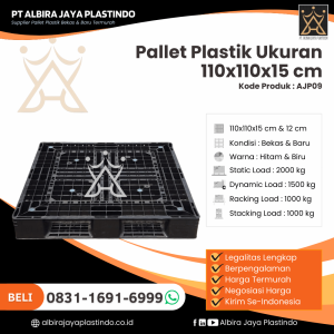 Pallet Plastik Bekas/Baru Ukuran 110x110x15 cm - AJP09