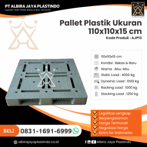 Pallet Plastik Bekas/Baru Ukuran 110x110x15 cm - AJP13