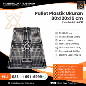 Pallet Plastik Bekas/Baru Ukuran 80x120x15 cm - AJP17