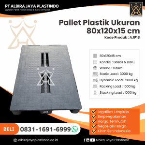 Pallet Plastik Bekas/Baru Ukuran 80x120x15 cm - AJP18