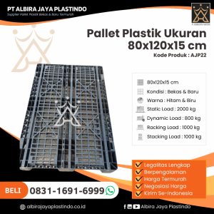Pallet Plastik Bekas/Baru Ukuran 80x120x15 cm - AJP22