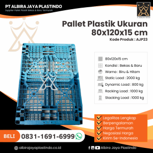 Pallet Plastik Bekas/Baru Ukuran 80x120x15 cm - AJP23
