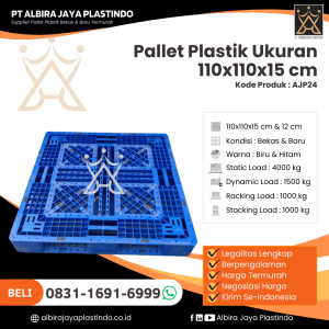 Pallet Plastik Bekas/Baru Ukuran 110x110x15 cm - AJP24