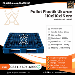 Pallet Plastik Bekas/Baru Ukuran 110x110x15 cm - AJP45