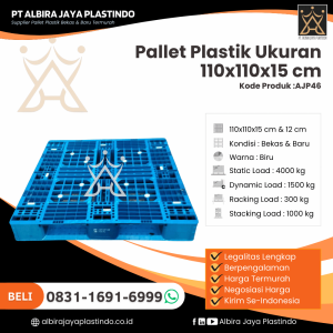 Pallet Plastik Bekas/Baru Ukuran 110x110x15 cm - AJP46