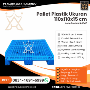 Pallet Plastik Bekas/Baru Ukuran 110x110x15 cm - AJP47