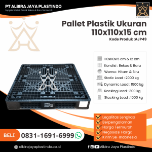 Pallet Plastik Bekas/Baru Ukuran 110x110x15 cm - AJP49
