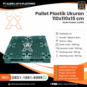 Pallet Plastik Bekas/Baru Ukuran 110x110x15 cm - AJP50