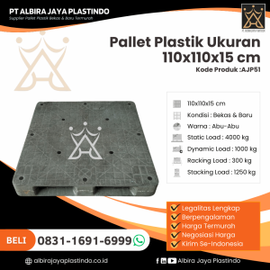Pallet Plastik Bekas/Baru Ukuran 110x110x15 cm - AJP51