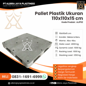 Pallet Plastik Bekas/Baru Ukuran 110x110x15 cm - AJP52