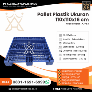 Pallet Plastik Bekas/Baru Ukuran 110x110x16 cm - AJP53