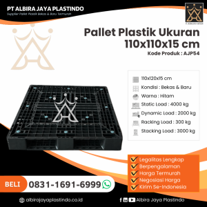 Pallet Plastik Bekas/Baru Ukuran 110x110x15 cm - AJP54