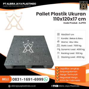 Pallet Plastik Bekas/Baru Ukuran 110x120x17 cm - AJP55