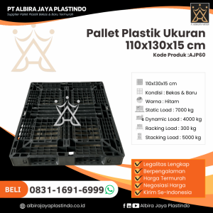 Pallet Plastik Bekas/Baru Ukuran 110x130x15 cm - AJP60