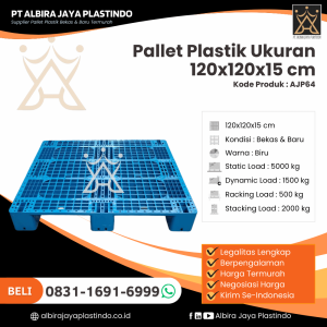 Pallet Plastik Bekas/Baru Ukuran 120x120x15 cm - AJP64