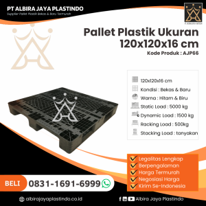 Pallet Plastik Bekas/Baru Ukuran 120x120x16 cm - AJP66