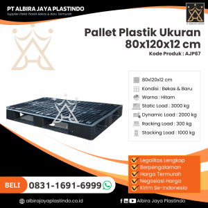 Pallet Plastik Bekas/Baru Ukuran 80x120x12 cm - AJP67