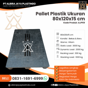 Pallet Plastik Bekas/Baru Ukuran 80x120x15 cm - AJP69