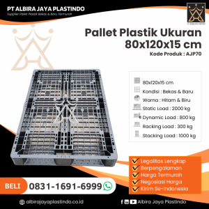 Pallet Plastik Bekas/Baru Ukuran 80x120x15 cm - AJP70